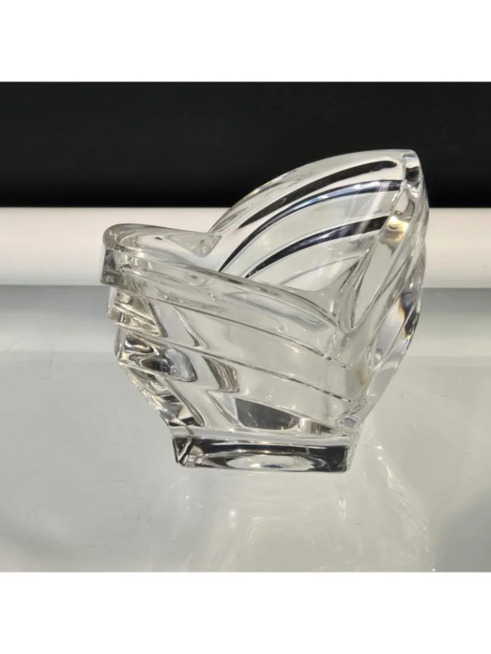 Vintage MIKASA Germany Art Deco Lead Crystal Vase Nut Dish Votive Candle Holder